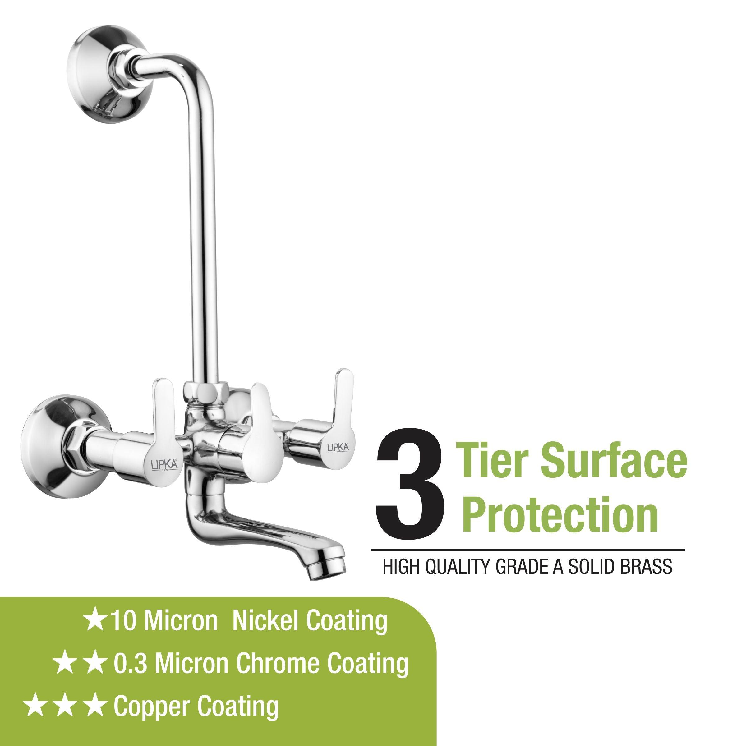 Frenk Wall Mixer with L Bend Faucet with 3 tier surface protection