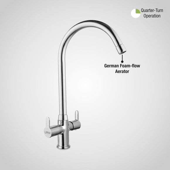 Fusion Centre Hole Basin Mixer with Large (20 Inches) Round Swivel Spout Faucet - LIPKA - Lipka Home