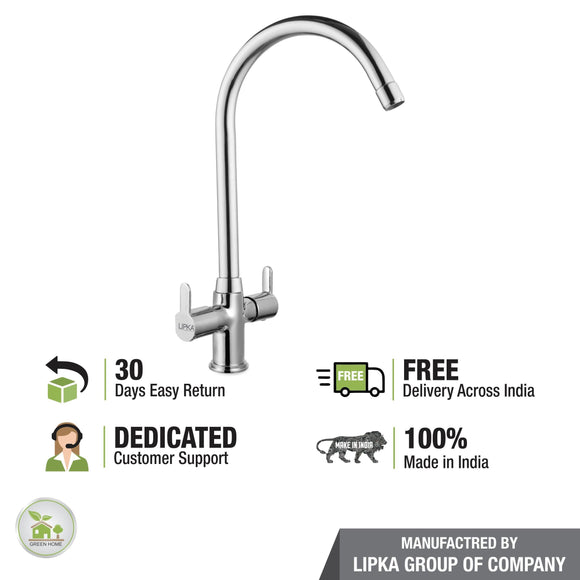 Fusion Centre Hole Basin Mixer with Large (20 Inches) Round Swivel Spout Faucet - LIPKA - Lipka Home