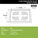 Gamma Deluxe Square Floor Drain (5 x 5 Inches) - LIPKA - Lipka Home
