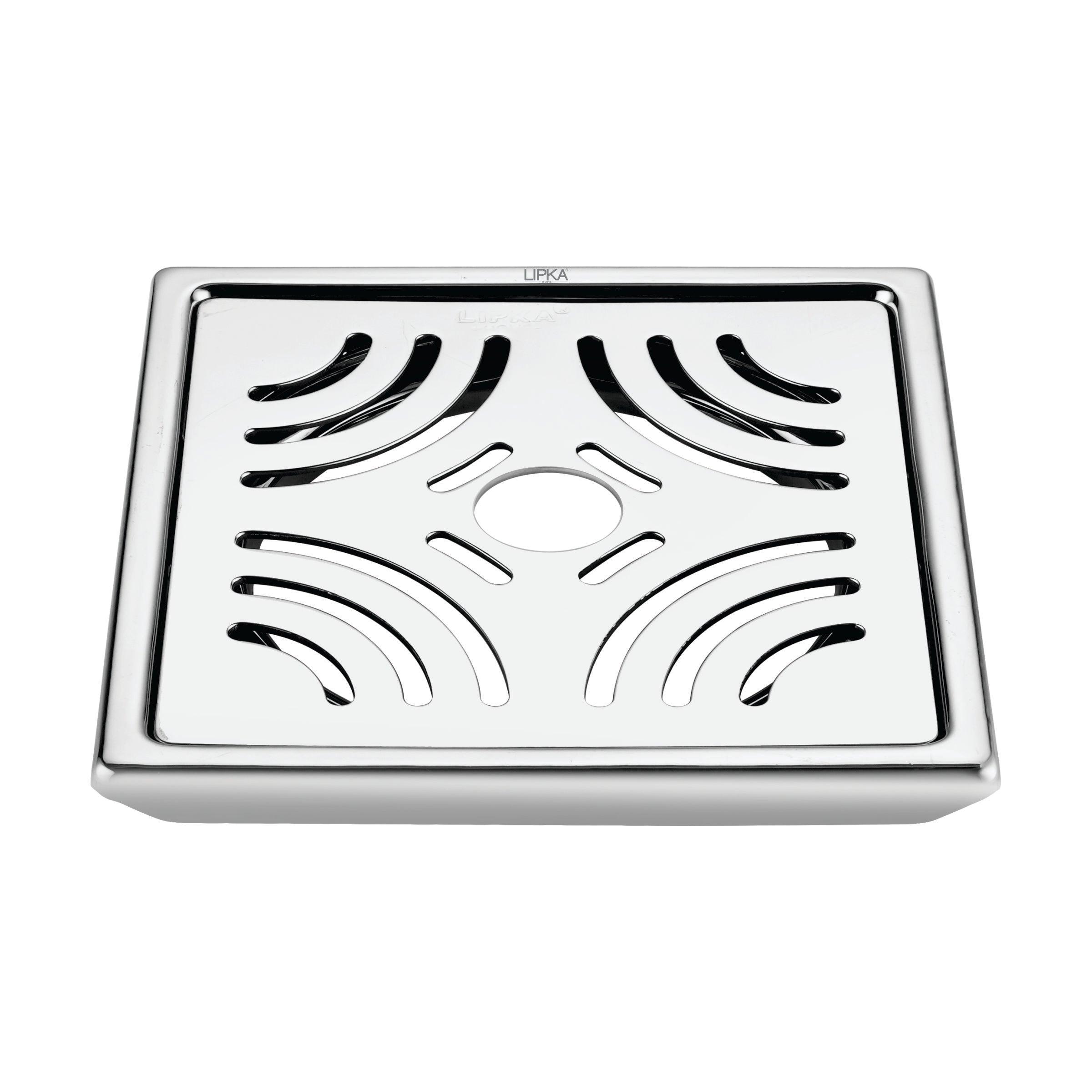 Gamma Deluxe Square Floor Drain (6 x 6 Inches) with Hole