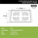 Gamma Deluxe Square Flat Cut Floor Drain (5 x 5 Inches) - LIPKA - Lipka Home