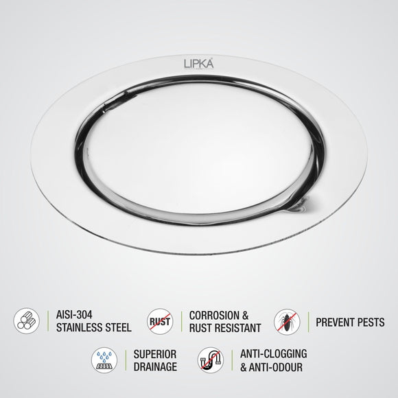 Gemini Round Floor Drain with Jali (5 inches) - LIPKA - Lipka Home