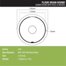 Gemini Round Floor Drain with Jali & Hole (5 inches) - LIPKA - Lipka Home