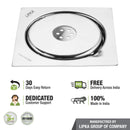 Gemini Square Floor Drain with Jali and Hole (5.5 x 5.5 Inches) with Hole - LIPKA - Lipka Home