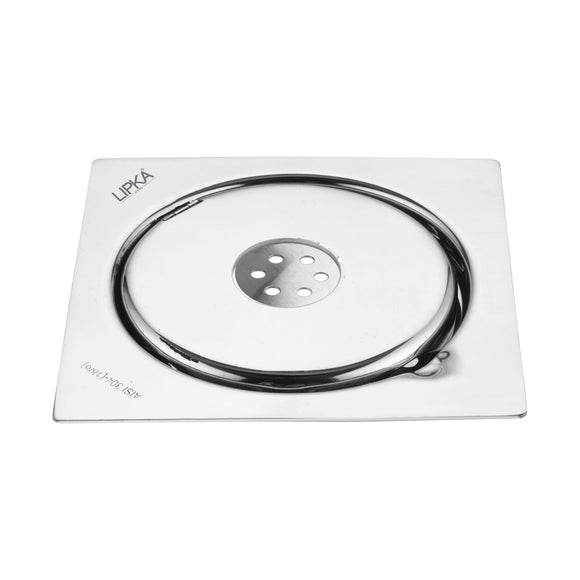 Gemini Square Floor Drain with Jali and Hole (5.5 x 5.5 Inches) with Hole - LIPKA - Lipka Home