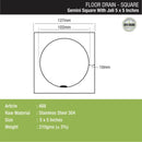 Gemini Square Floor Drain with Jali (5 x 5 Inches) - LIPKA - Lipka Home