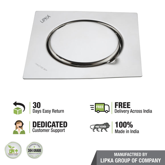 Gemini Square Floor Drain with Jali (6 x 6 Inches) - LIPKA - Lipka Home