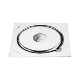 Gemini Square Floor Drain with Jali and Hole (6 x 6 Inches) with Hole - LIPKA - Lipka Home