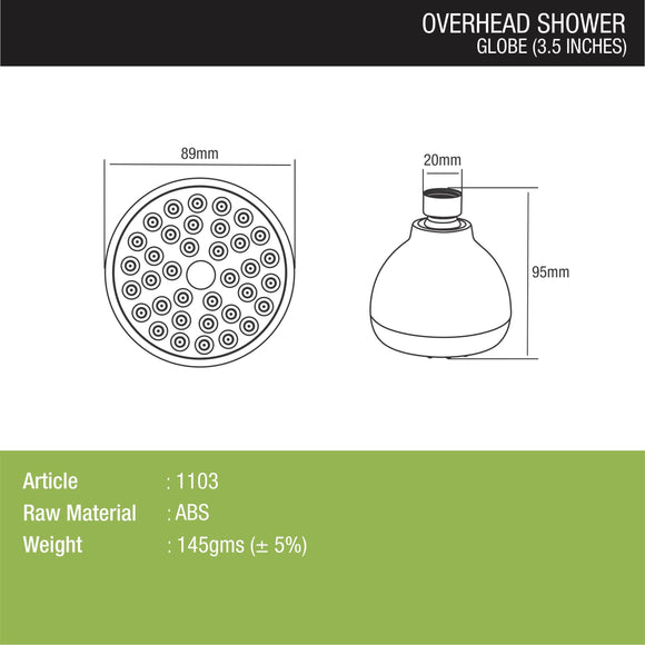 Globe Overhead Shower (3.5 Inches) - LIPKA - Lipka Home