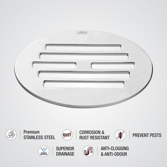 Golden Classic Jali Round Floor Drain (4 inches) - LIPKA - Lipka Home