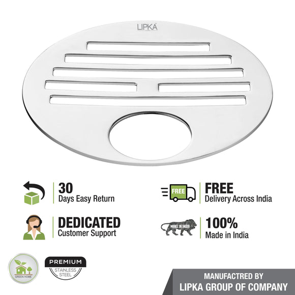 Golden Classic Jali Round Floor Drain with Hole (5 inches) - LIPKA - Lipka Home