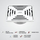 Green Exclusive Square Floor Drain (5 x 5 Inches) with Cockroach Trap - LIPKA - Lipka Home