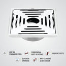 Green Exclusive Square Floor Drain (6 x 6 Inches) with Hole and Cockroach Trap - LIPKA - Lipka Home