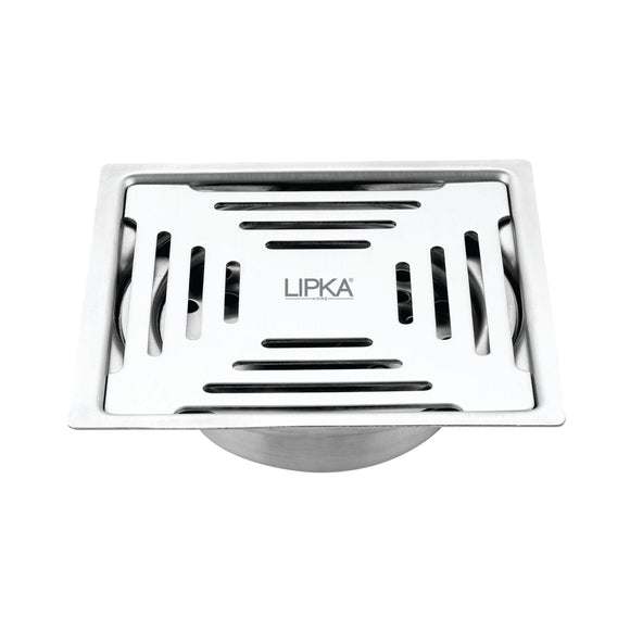 Green Exclusive Square Flat Cut Floor Drain (5 x 5 Inches) with Cockroach Trap - LIPKA - Lipka Home