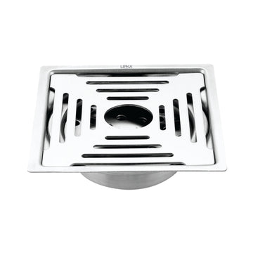 Green Exclusive Square Flat Cut Floor Drain (6 x 6 Inches) with Hole and Cockroach Trap - LIPKA - Lipka Home