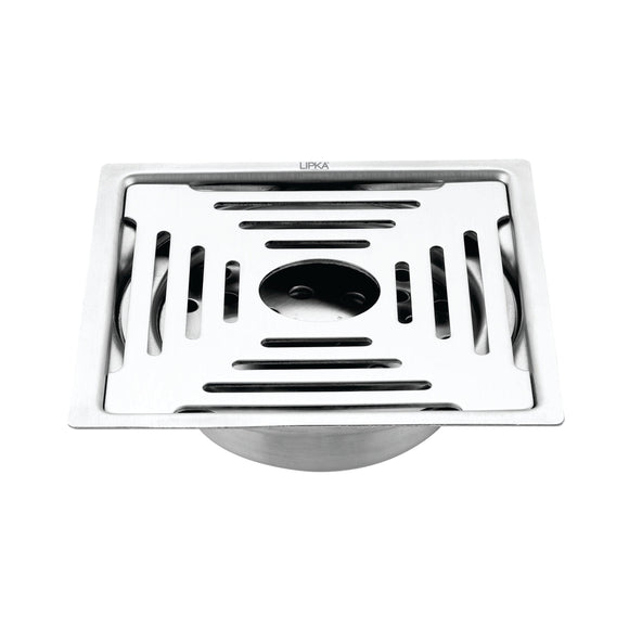 Green Exclusive Square Flat Cut Floor Drain (6 x 6 Inches) with Hole and Cockroach Trap - LIPKA - Lipka Home