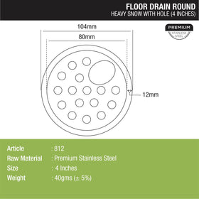 Heavy Snow Round Floor Drain with Hole (4 inches) - LIPKA - Lipka Home