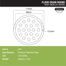 Heavy Snow Round Floor Drain (4.5 Inches) - LIPKA - Lipka Home