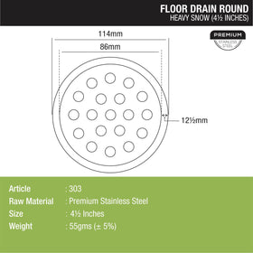 Heavy Snow Round Floor Drain (4.5 Inches) - LIPKA - Lipka Home