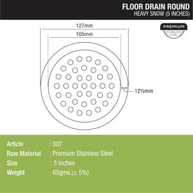 Heavy Snow Round Floor Drain (5 inches) - LIPKA - Lipka Home