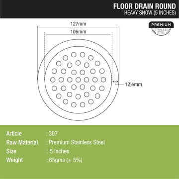 Heavy Snow Round Floor Drain (5 inches) - LIPKA - Lipka Home