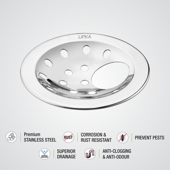 Heavy Snow Round Flat Cut Floor Drain with Hole (4 inches) - LIPKA - Lipka Home