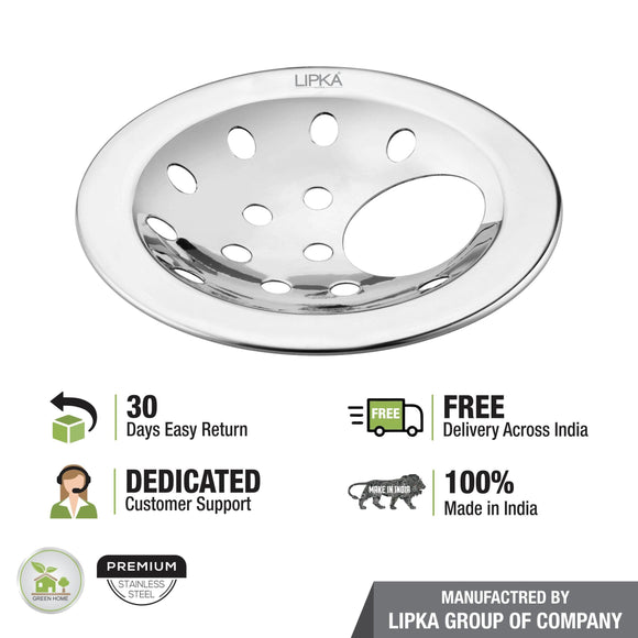 Heavy Snow Round Flat Cut Floor Drain with Hole (4 inches) - LIPKA - Lipka Home