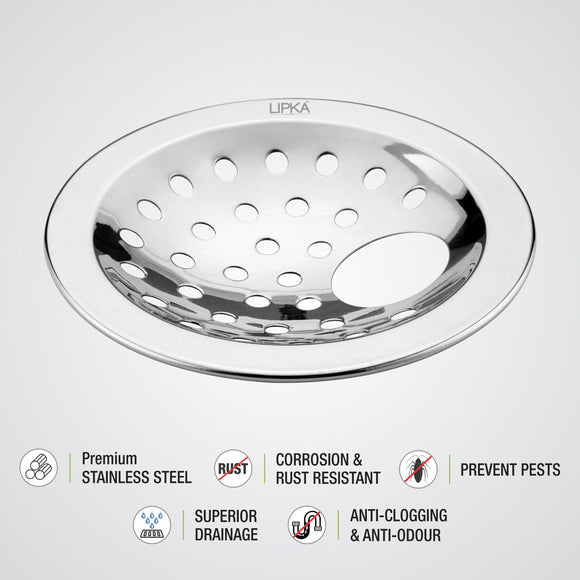 Heavy Snow Round Flat Cut Floor Drain with Hole (5 inches) - LIPKA - Lipka Home