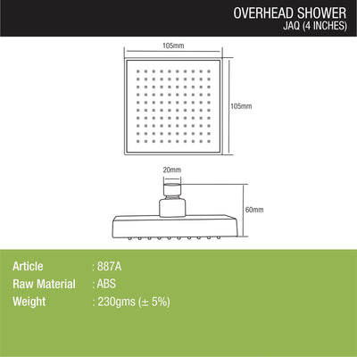 Jaq Overhead Shower (4 x 4 Inches) - LIPKA - Lipka Home