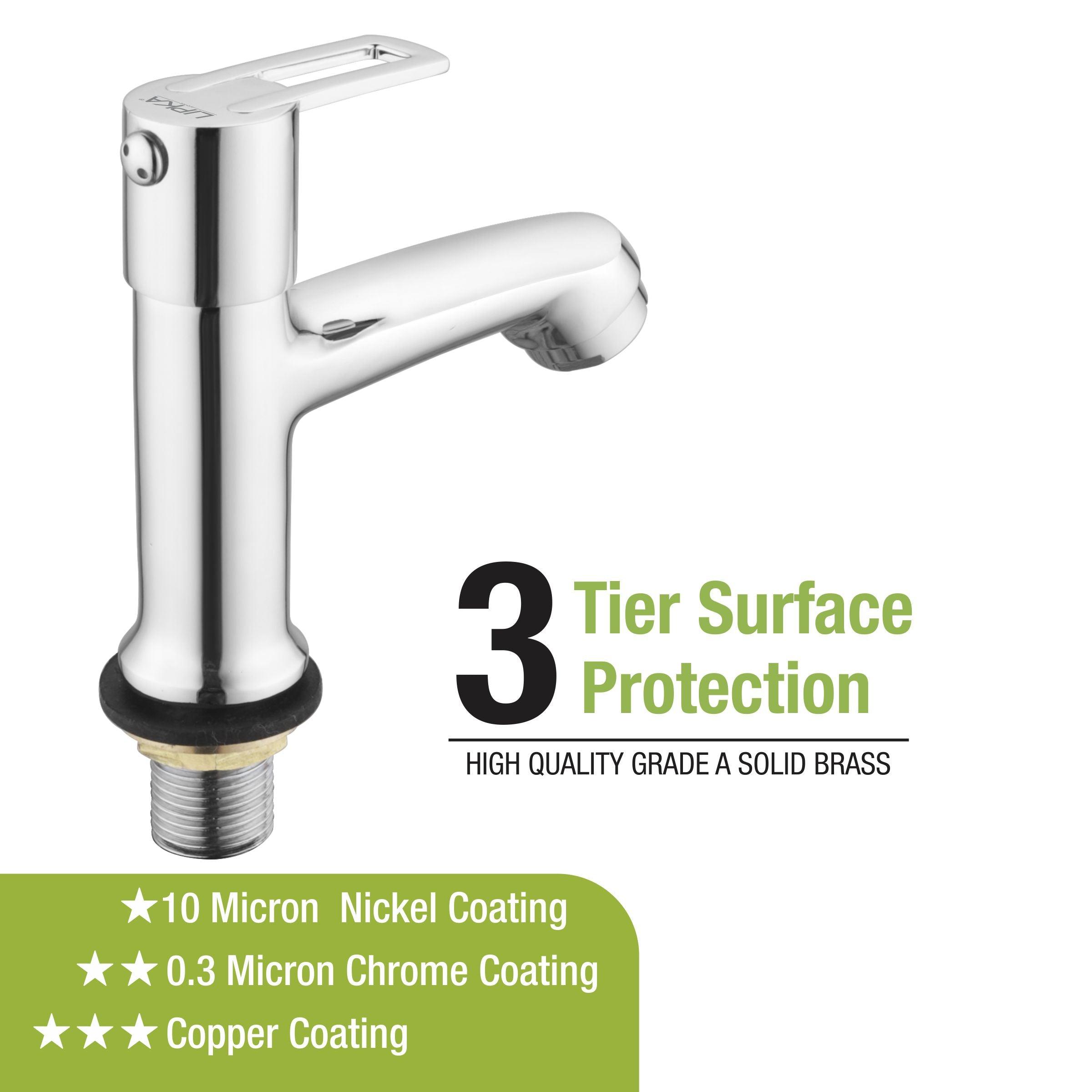 Kube Pillar Tap Brass Faucet 3 tier surface protection