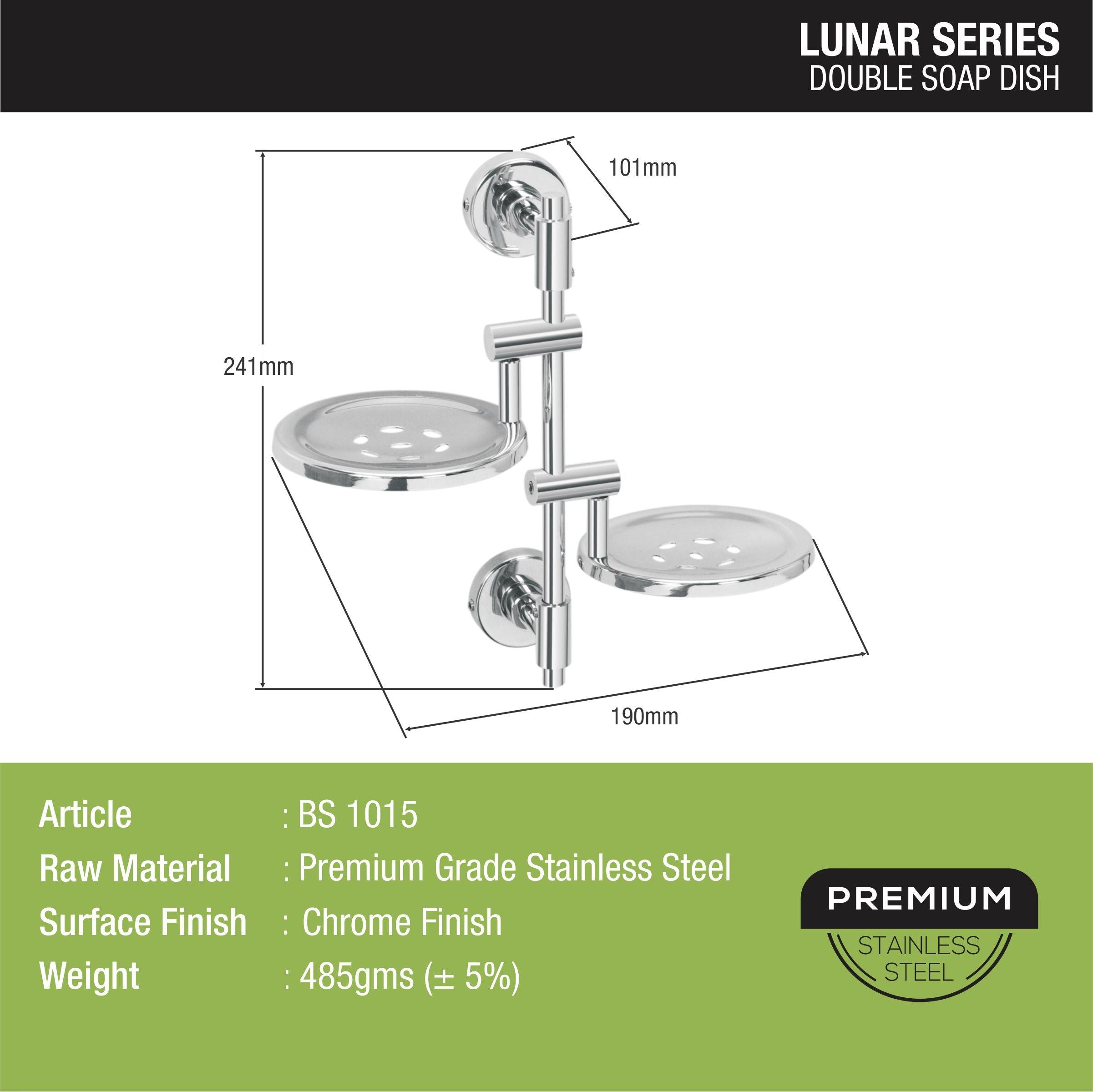 Lunar Double Soap Dish dimensions and sizes