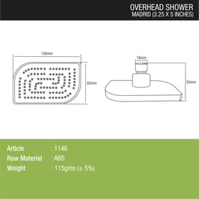 Madrid Overhead Shower (3.25 x 5 Inches) - LIPKA - Lipka Home