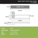 Marble Insert Shower Drain Channel (12 x 3 Inches) - LIPKA - Lipka Home