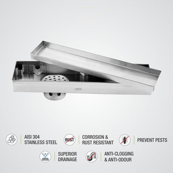 Marble Insert Shower Drain Channel (12 x 5 Inches) - LIPKA - Lipka Home