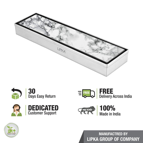 Marble Insert Shower Drain Channel (18 x 3 Inches) - LIPKA - Lipka Home