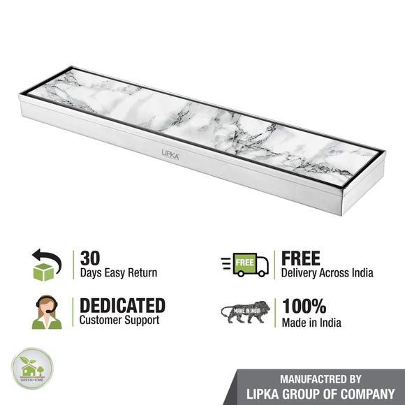 Marble Insert Shower Drain Channel (36 x 4 Inches) - LIPKA - Lipka Home