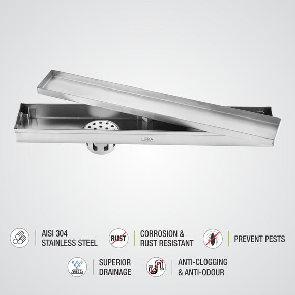 Marble Insert Shower Drain Channel (40 x 3 Inches) - LIPKA - Lipka Home