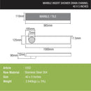 Marble Insert Shower Drain Channel (40 x 5 Inches) - LIPKA - Lipka Home