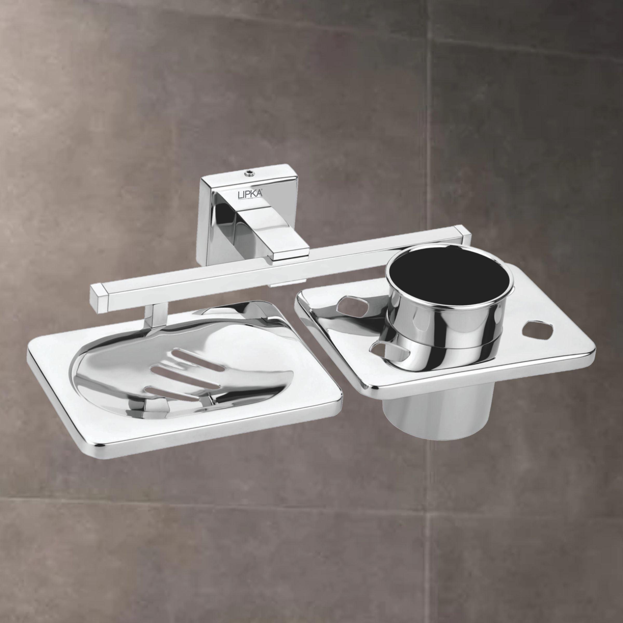 Matrix Soap Dish with Tumbler Holder lifestyle