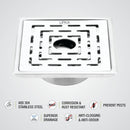 Orange Exclusive Square Floor Drain (6 x 6 Inches) with Hole and Cockroach Trap - LIPKA - Lipka Home