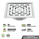 Orange Exclusive Square Flat Cut Floor Drain (5 x 5 Inches) with Cockroach Trap - LIPKA - Lipka Home