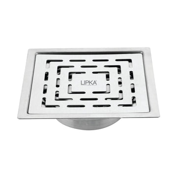 Orange Exclusive Square Flat Cut Floor Drain (5 x 5 Inches) with Cockroach Trap - LIPKA - Lipka Home