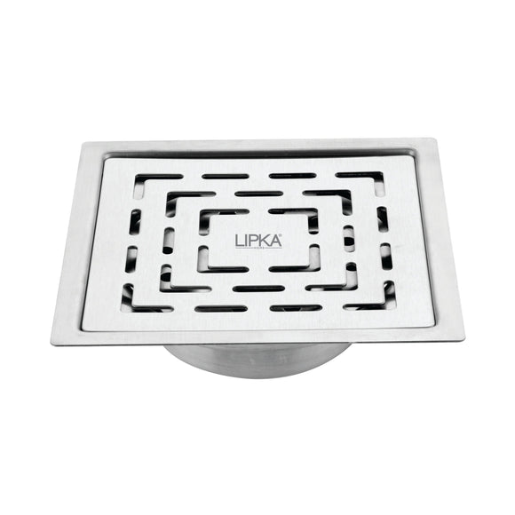 Orange Exclusive Square Flat Cut Floor Drain (5 x 5 Inches) with Cockroach Trap - LIPKA - Lipka Home