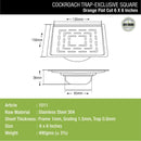Orange Exclusive Square Flat Cut Floor Drain (6 x 6 Inches) with Cockroach Trap - LIPKA - Lipka Home