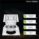 Orange Exclusive Square Flat Cut Floor Drain (6 x 6 Inches) with Cockroach Trap - LIPKA - Lipka Home