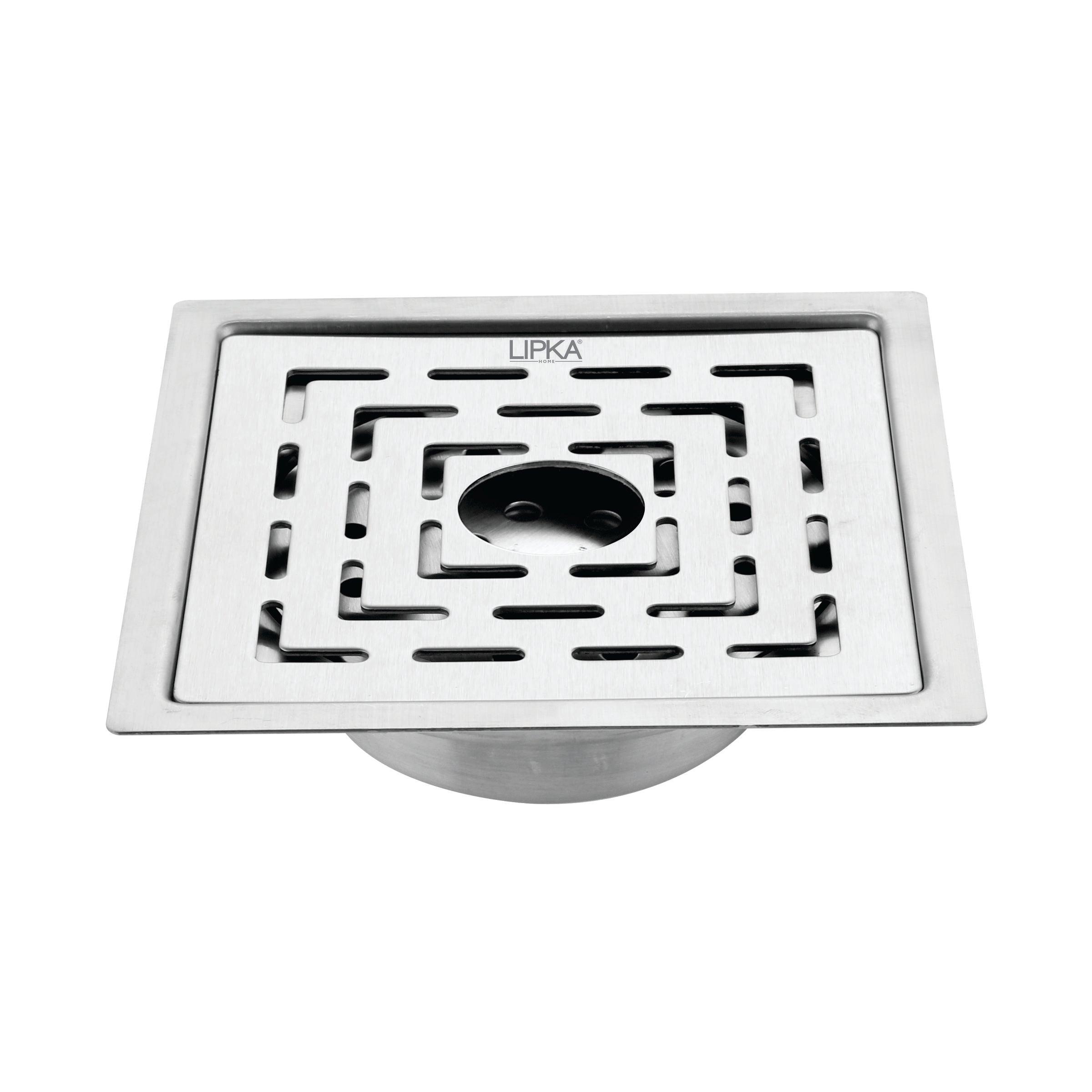 Orange Exclusive Square Flat Cut Floor Drain (6 x 6 Inches) with Hole and Cockroach Trap