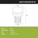 Pop-Up Brass Waste Coupling (3 Inches) - LIPKA - Lipka Home
