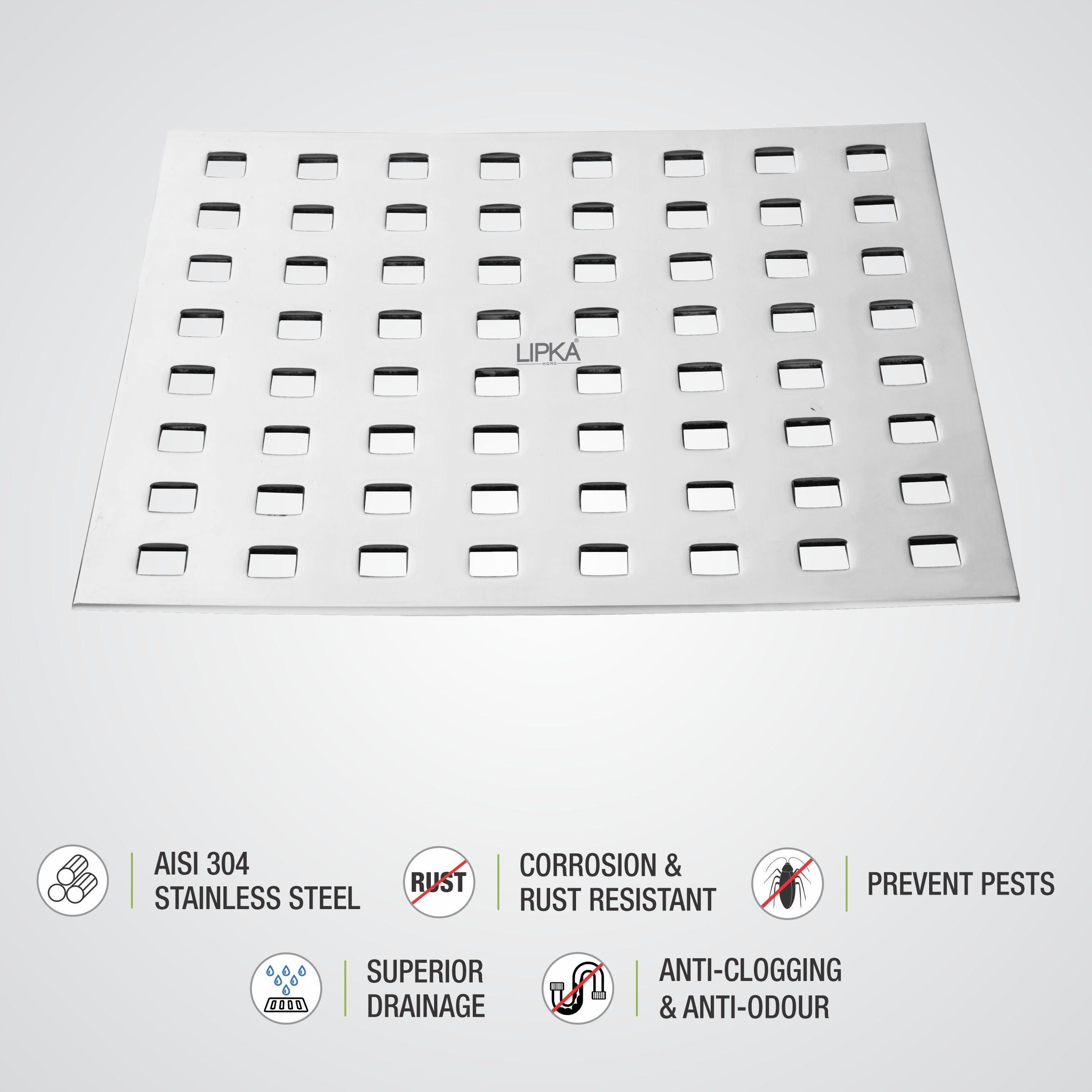 Palo Commercial Floor Drain (12 x 12 Inches) features