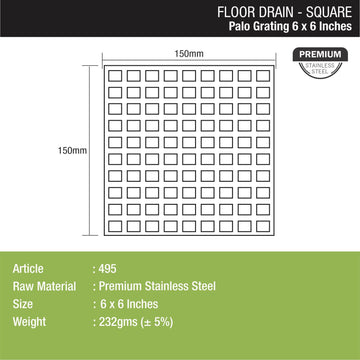 Palo Grating Top (6 x 6 Inches) - LIPKA - Lipka Home
